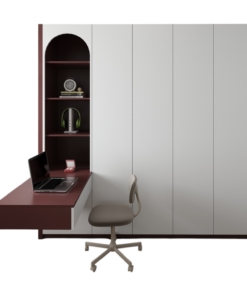 Báo giá tủ quần áo 4 cửa mở gỗ kết hợp bàn học màu 219ZN hiện đại, tiện nghi, thiết kế tối ưu không gian sống