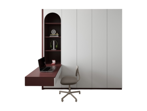 Báo giá tủ quần áo 4 cửa mở gỗ kết hợp bàn học màu 219ZN hiện đại, tiện nghi, thiết kế tối ưu không gian sống
