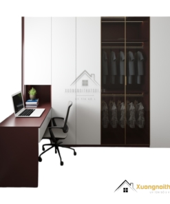 Báo Giá Tủ Quần Áo 4 Cửa Mở Gỗ Kết Hợp Bàn Làm Việc Màu 219ZN
