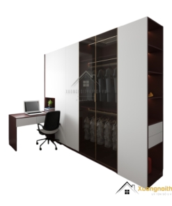 Báo Giá Tủ Quần Áo 4 Cửa Mở Gỗ Kết Hợp Bàn Làm Việc Màu 219ZN (10)