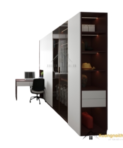 Báo Giá Tủ Quần Áo 4 Cửa Mở Gỗ Kết Hợp Bàn Làm Việc Màu 219ZN (12)