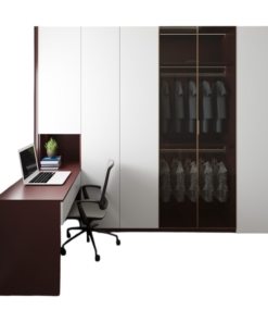 Báo giá tủ quần áo 4 cửa mở gỗ kết hợp bàn làm việc màu 219ZN (2)