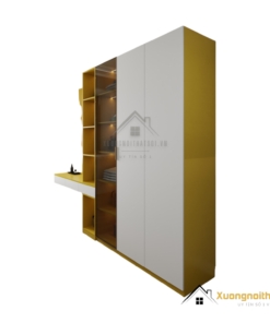 Báo giá tủ quần áo kết hợp bàn phấn có đèn LED hiện đại tại Hà Nội, mẫu 030PL (3) sang trọng và tiện nghi
