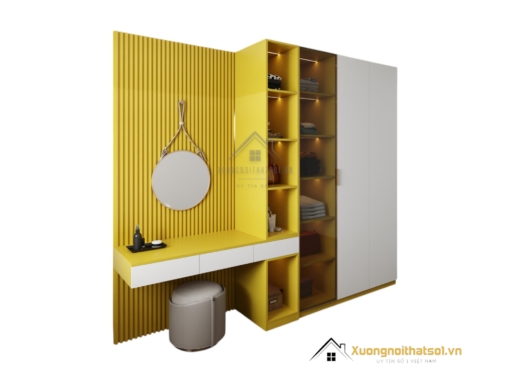 Báo giá tủ quần áo kết hợp bàn phấn có đèn led hiện đại tại Hà Nội, mẫu 030PL sang trọng, tiện ích, thiết kế thông minh.