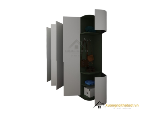 Mẫu tủ quần áo bo cong hiện đại màu 216ZN thiết kế tinh tế, phù hợp nhiều không gian sống