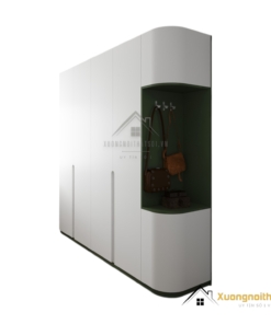 Mẫu tủ quần áo bo cong màu 216ZN với thiết kế hiện đại và sang trọng