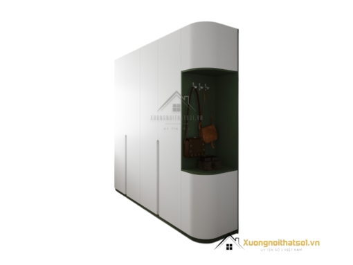 Mẫu tủ quần áo bo cong màu 216ZN với thiết kế hiện đại và sang trọng