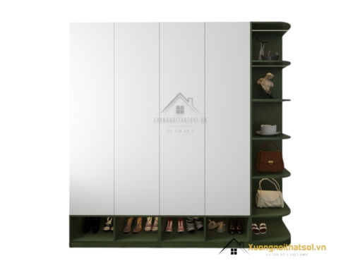 Mẫu tủ quần áo bo góc cong hiện đại màu 216ZN, thiết kế tiện ích cho không gian sống tối giản