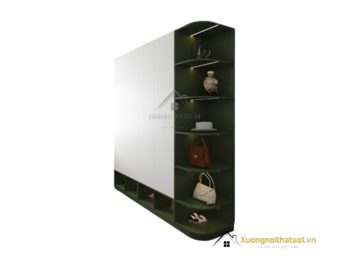 Mẫu tủ quần áo bo góc cong màu 216ZN hiện đại với thiết kế tinh tế, phù hợp nhiều không gian sống.