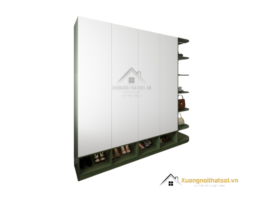 Mẫu tủ quần áo bo góc cong hiện đại màu 216ZN thiết kế sang trọng, tiện nghi cho không gian phòng ngủ.