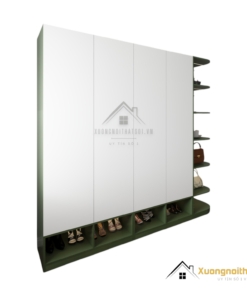 Mẫu tủ quần áo bo góc cong hiện đại màu 216ZN thiết kế sang trọng, tiện nghi cho không gian phòng ngủ.
