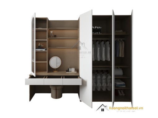 Tủ quần áo 3 buồng kết hợp bàn trang điểm màu 217LU hiện đại, tiện nghi, tiết kiệm không gian