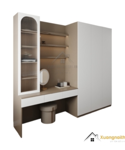 Tủ quần áo 3 buồng có bàn trang điểm màu 217LU hiện đại, tích hợp gương và nhiều ngăn tiện lợi