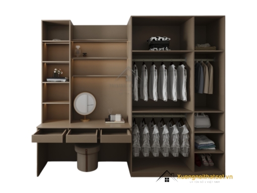 Tủ quần áo 3 buồng có bàn trang điểm màu 217LU, thiết kế hiện đại tiện nghi, phù hợp phòng ngủ gia đình.