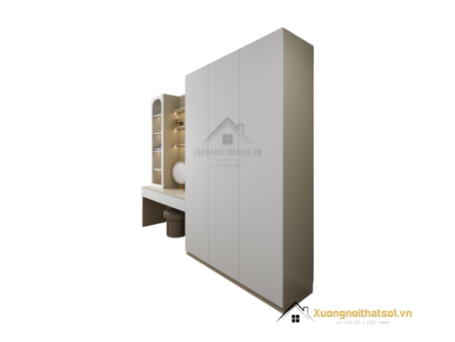 Tủ quần áo 3 buồng kết hợp bàn trang điểm màu 220MM tại Hà Nội, thiết kế tiện lợi, tiết kiệm không gian sống hiện đại.