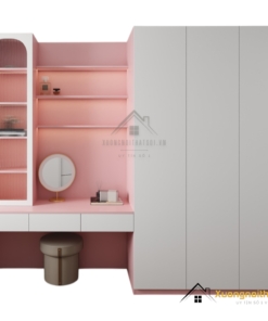 Tủ quần áo 3 buồng MDF kết hợp bàn trang điểm màu 021T hiện đại, tiện nghi, tiết kiệm không gian cho phòng ngủ