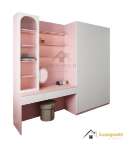 Tủ quần áo 3 buồng MDF kết hợp bàn trang điểm hiện đại màu 021T (5) phù hợp phòng ngủ nhỏ gọn