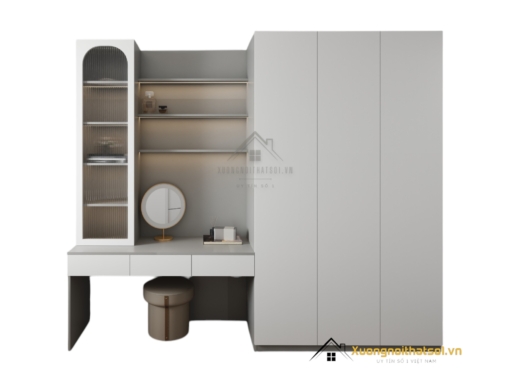 Tủ Quần Áo 3 Cánh Cửa Mở Kết Hợp Bàn Trang Điểm Màu 203LU (3)