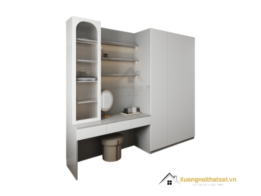 Tủ quần áo 3 cánh cửa mở kết hợp bàn trang điểm màu 203LU sang trọng và tiện nghi