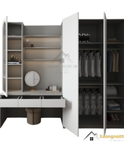 Tủ quần áo 3 cánh cửa mở kết hợp bàn trang điểm màu 203LU, thiết kế hiện đại và tiện nghi cho phòng ngủ