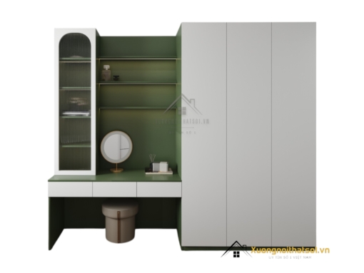 Tủ quần áo 3 cánh cửa mở kết hợp bàn trang điểm màu 216ZN hiện đại, tiện lợi, tiết kiệm không gian cho phòng ngủ nhỏ.
