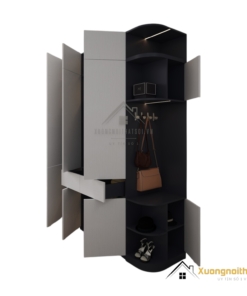 Tủ Quần Áo 3 Cánh Mở Bo Cong Góc Màu 200T (12)