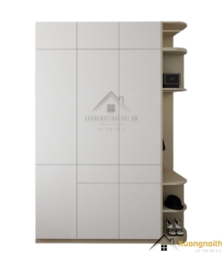 Tủ quần áo 3 cánh mở bằng gỗ bo cong góc màu 220MM tại Hà Nội, thiết kế hiện đại tiết kiệm không gian.