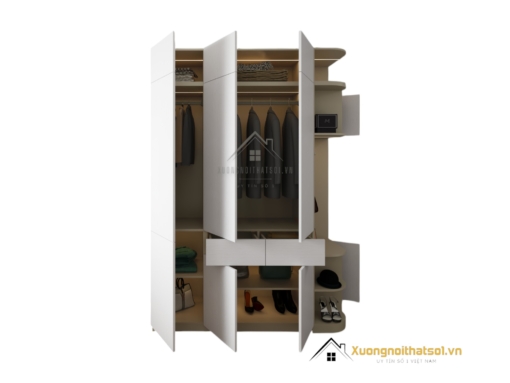 Tủ Quần Áo 3 Cánh Mở Gỗ Bo Cong Góc Hà Nội Màu 220MM (10)