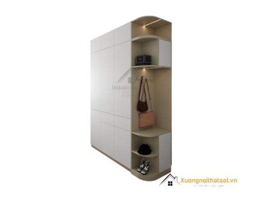 Tủ quần áo 3 cánh mở gỗ bo cong góc hiện đại màu 220MM tại Hà Nội sang trọng, tiện dụng.