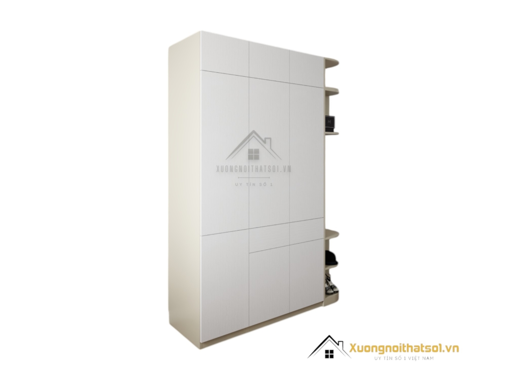 Tủ quần áo 3 cánh mở gỗ bo cong góc màu 220MM tại Hà Nội sang trọng, tiện nghi cho phòng ngủ hiện đại