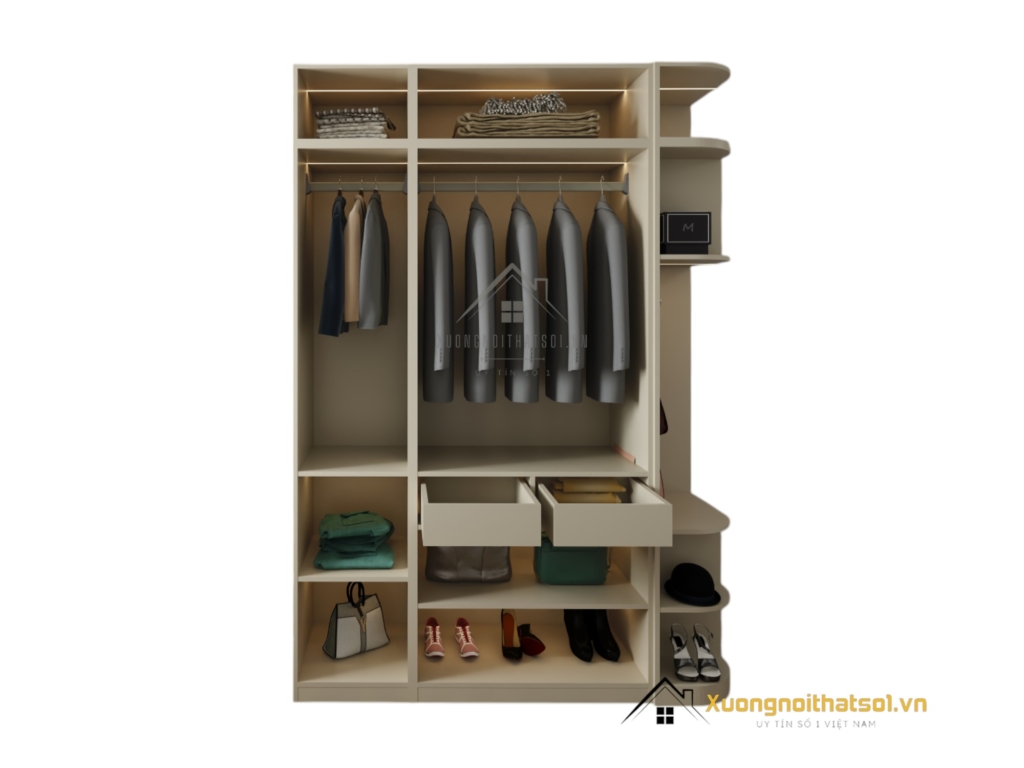 Tủ Quần Áo 3 Cánh Mở Gỗ Bo Cong Góc Hà Nội Màu 220MM (10)