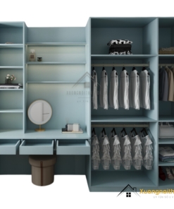 Tủ quần áo 3 cánh mở kết hợp bàn phấn gỗ công nghiệp hiện đại màu trắng tại Hà Nội mẫu 212ZN (4)
