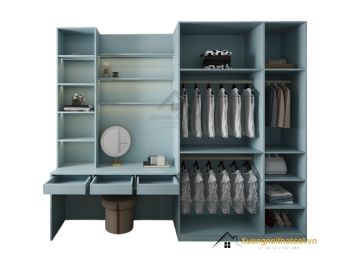 Tủ quần áo 3 cánh mở kết hợp bàn phấn gỗ công nghiệp hiện đại màu trắng tại Hà Nội mẫu 212ZN (4)