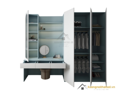 Tủ quần áo 3 cánh mở kết hợp bàn phấn hiện đại tại Hà Nội, mẫu mã 212ZN, thiết kế tiện lợi, phù hợp không gian phòng ngủ.