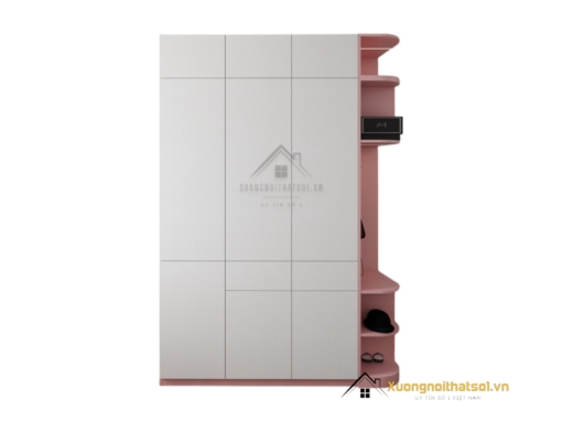 Tủ Quần Áo 3 Cánh Mở MDF Bo Cong Góc Màu 021T (1)