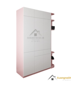 Tủ quần áo 3 cánh mở MDF bo cong góc màu 021T