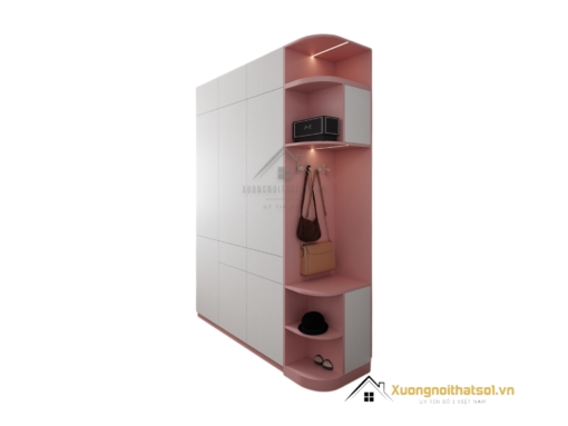 Tủ Quần Áo 3 Cánh Mở MDF Bo Cong Góc Màu 021T (5)