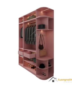 Tủ quần áo 3 cánh mở MDF bo cong góc màu 021T hiện đại, tiện nghi, phù hợp không gian phòng ngủ nhỏ.