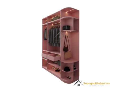 Tủ quần áo 3 cánh mở MDF bo cong góc màu 021T hiện đại, tiện nghi, phù hợp không gian phòng ngủ nhỏ.