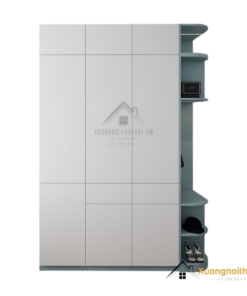 Tủ quần áo 3 cánh mở xanh Thái bo cong góc màu 212ZN hiện đại, tiện lợi, phù hợp cho phòng ngủ nhỏ.