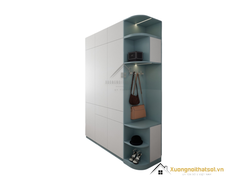 Tủ quần áo 3 cánh mở xanh Thái bo cong góc hiện đại màu 212ZN, thiết kế tiện dụng và sang trọng.