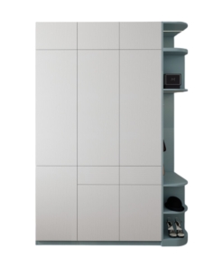 Tủ quần áo 3 cánh mở màu xanh Thái, bo cong góc hiện đại, mã 212ZN (ảnh 6)