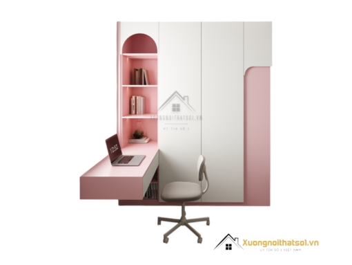Tủ quần áo 4 buồng cánh mở MDF kết hợp bàn làm việc màu 021T hiện đại, tiện lợi và tiết kiệm không gian.