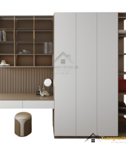Tủ Quần Áo 4 Buồng Có Bàn Học Màu 217LU thiết kế tiện lợi, chất liệu bền đẹp, phù hợp cho phòng ngủ và học tập của bé.