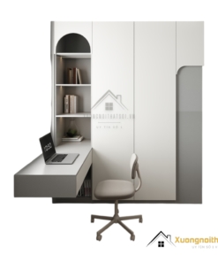 Tủ Quần Áo 4 Buồng Cửa Mở Kết Hợp Bàn Làm Việc Màu 203LU (9)