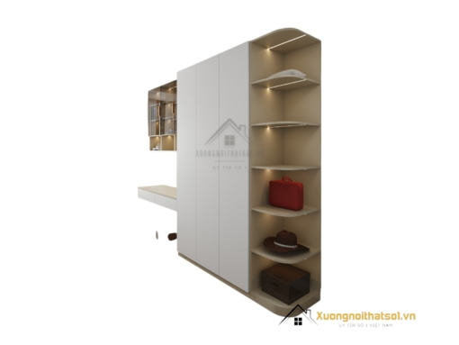 Tủ Quần Áo 4 Buồng Kết Hợp Bàn Học Hà Nội Màu 220MM (5)