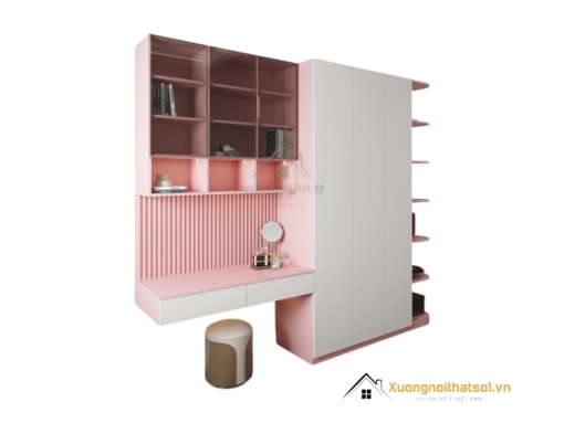 Tủ Quần Áo 4 Buồng MDF Kết Hợp Bàn Học Màu 021T (9)