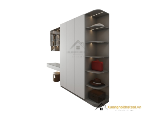 Tủ Quần Áo 4 Cánh Cửa Mở Kết Hợp Bàn Học Màu 203LU (3)
