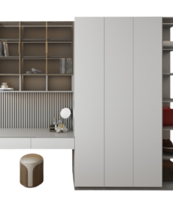 Tủ quần áo 4 cánh kết hợp bàn học màu 203LU hiện đại, tiết kiệm không gian, phù hợp cho phòng ngủ nhỏ.