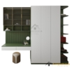 Tủ quần áo 4 cánh cửa mở kết hợp bàn học màu 216ZN hiện đại, tiện lợi cho không gian phòng ngủ trẻ em hoặc sinh viên.